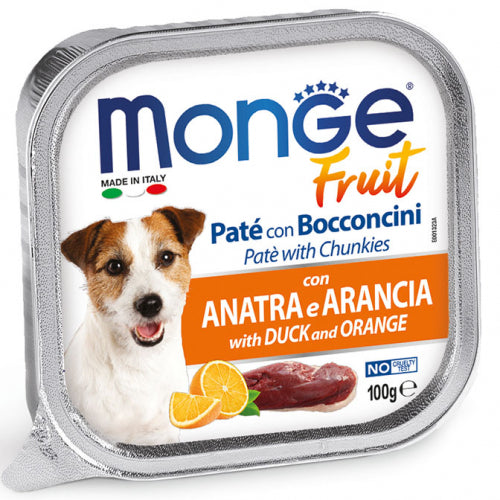 Monge - Dog Fresh Patè Fruit Anatra Arancia gr.100 x 32p.