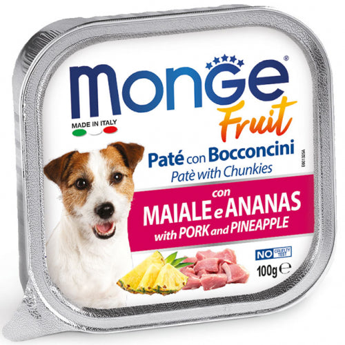 Monge - Dog Fresh Patè Fruit Maiale Ananas gr.100 x 32p.