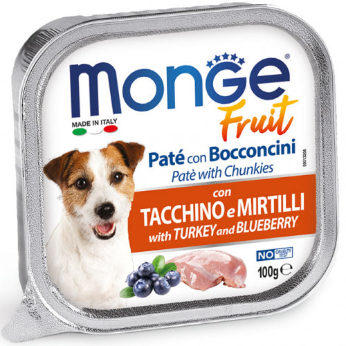 Monge - Dog Fresh Patè Fruit Tacchino Mirtillo gr.100 x 32p.
