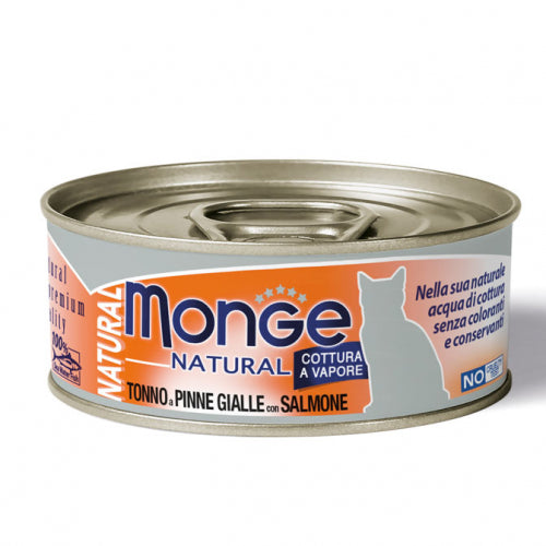 Monge - Cat Natural Tonno Pinne Gialle e Salmone  gr.80 x 24p.